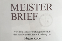 Meisterbrief Jürgen Kobe 